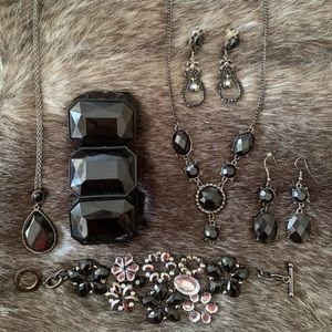 6 Piece Black Stone Jewlery Set